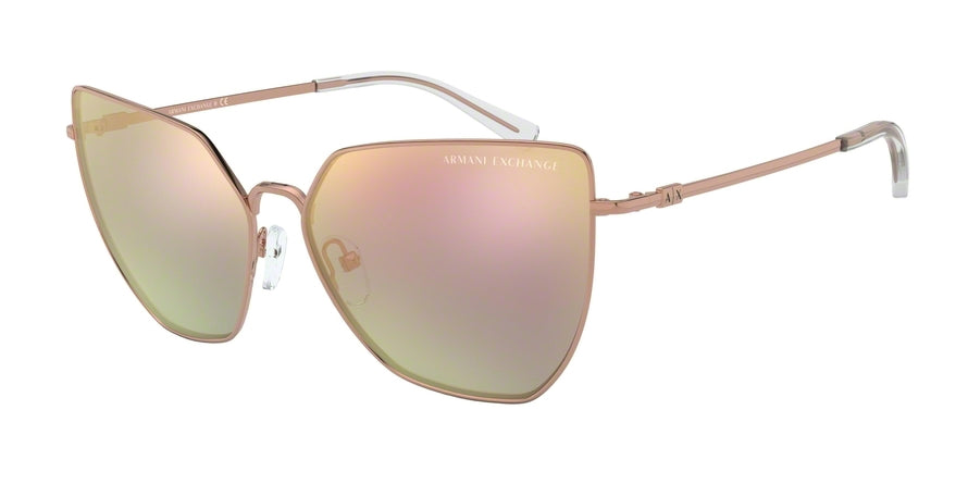 Exchange Armani AX2027S Irregular Sunglasses  61034Z-ROSE GOLD 59-14-140 - Color Map pink