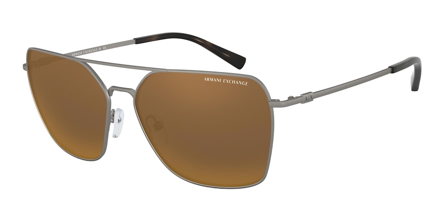 Exchange Armani AX2029S Irregular Sunglasses  60886R-MATTE GUNMETAL 60-15-145 - Color Map gunmetal