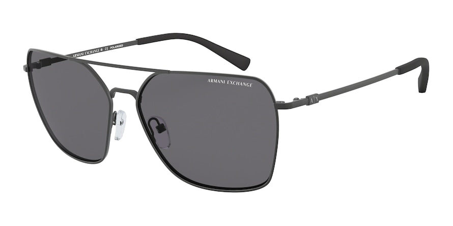 Exchange Armani AX2029S Irregular Sunglasses  611281-MATTE DARK GREY 60-15-145 - Color Map grey
