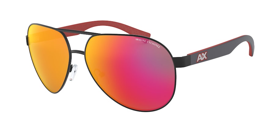 Exchange Armani AX2031S Pilot Sunglasses  60636Q-MATTE BLACK 60-14-130 - Color Map black