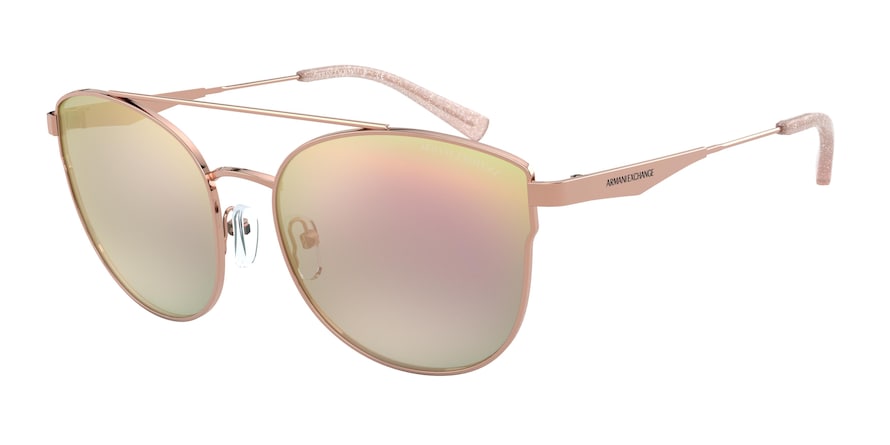 Exchange Armani AX2032S Cat Eye Sunglasses  61034Z-ROSE GOLD 57-17-140 - Color Map pink