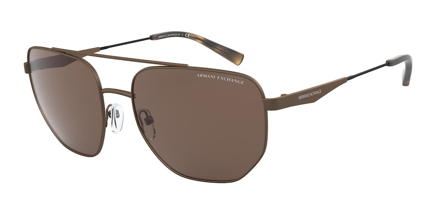 Exchange Armani AX2033S Square Sunglasses  611473-MATTE BRONZE 59-18-145 - Color Map bronze/copper