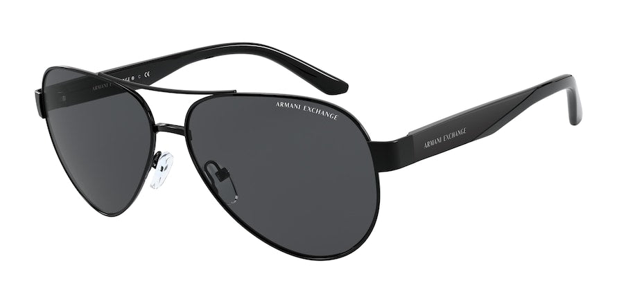 Exchange Armani AX2034S Pilot Sunglasses  600087-BLACK 59-14-145 - Color Map black