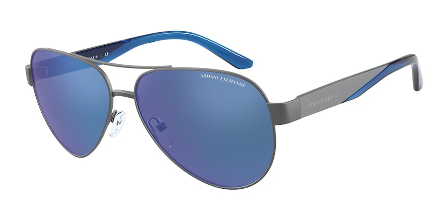 Exchange Armani AX2034S Pilot Sunglasses  600655-MATTE GUNMETAL 59-14-145 - Color Map gunmetal