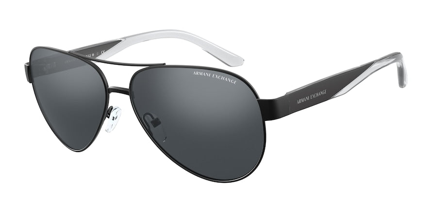 Exchange Armani AX2034S Pilot Sunglasses  60636G-MATTE BLACK 59-14-145 - Color Map black