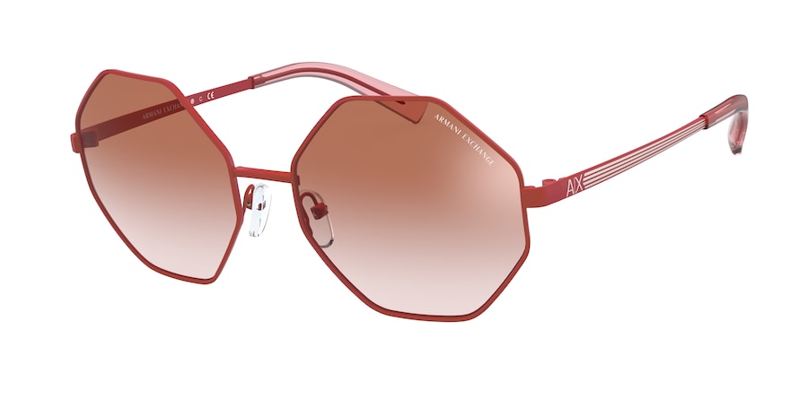 Exchange Armani AX2035S Irregular Sunglasses  610413-MATTE RASPBERRY PINK 55-18-140 - Color Map pink
