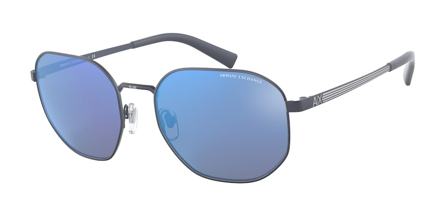 Exchange Armani AX2036S Pillow Sunglasses  609955-MATTE BLUE 56-19-145 - Color Map blue