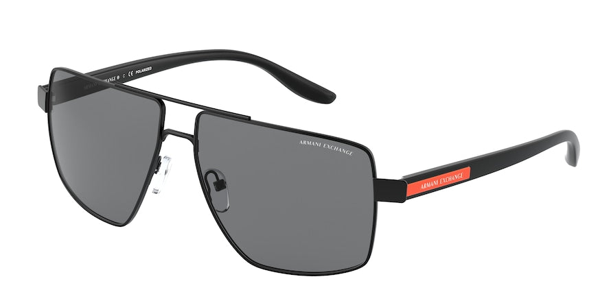 Exchange Armani AX2037S Pilot Sunglasses  600081-MATTE BLACK 60-14-145 - Color Map black