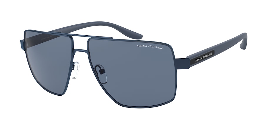 Exchange Armani AX2037S Pilot Sunglasses  609580-MATTE BLUE 60-14-145 - Color Map blue