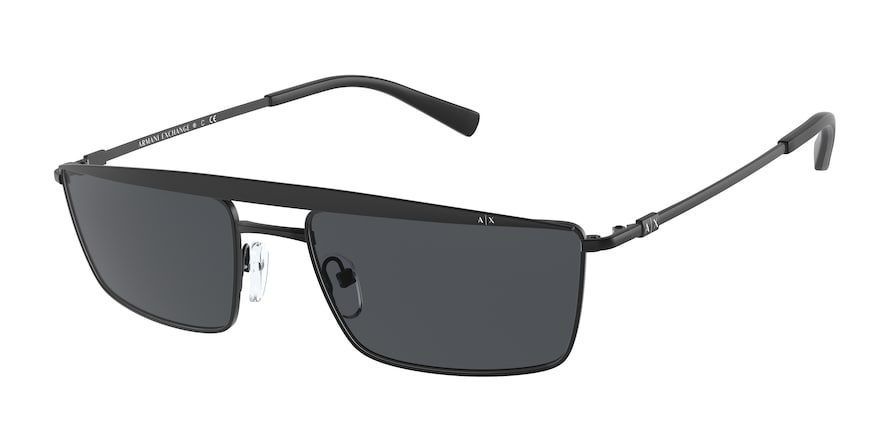 Exchange Armani AX2038S Rectangle Sunglasses  600087-MATTE BLACK 58-19-145 - Color Map black