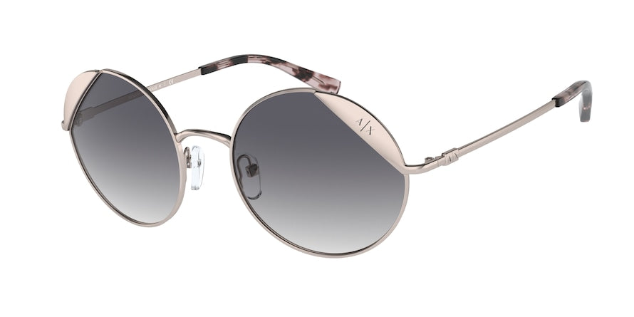 Exchange Armani AX2039S Round Sunglasses  61038G-ROSE GOLD 52-19-140 - Color Map bronze/copper