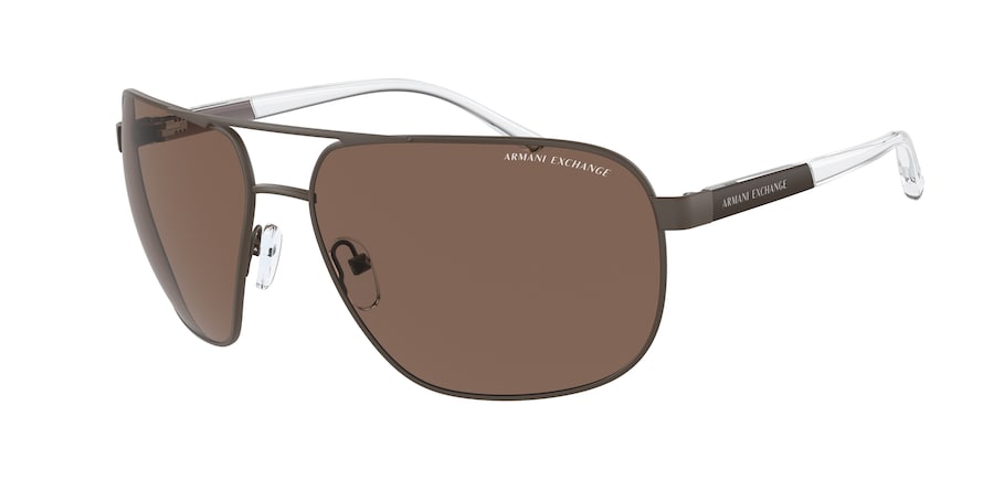 Exchange Armani AX2040S Pilot Sunglasses  600173-MATTE BROWN 64-15-125 - Color Map brown