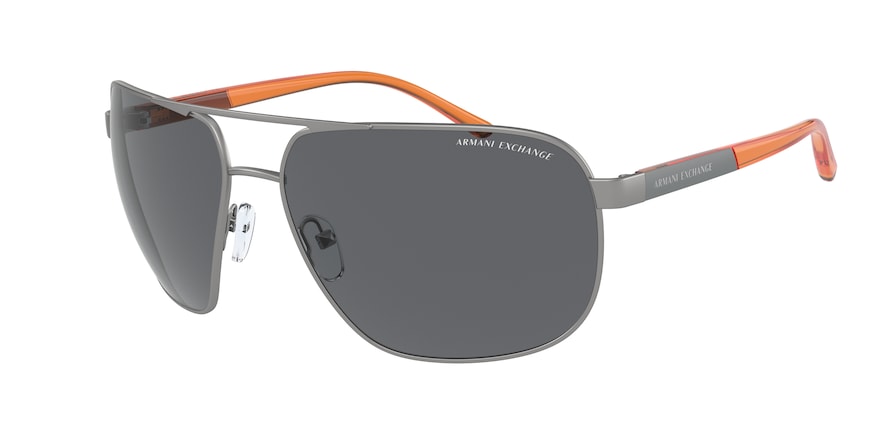 Exchange Armani AX2040S Pilot Sunglasses  600387-MATTE GREY 64-15-125 - Color Map grey