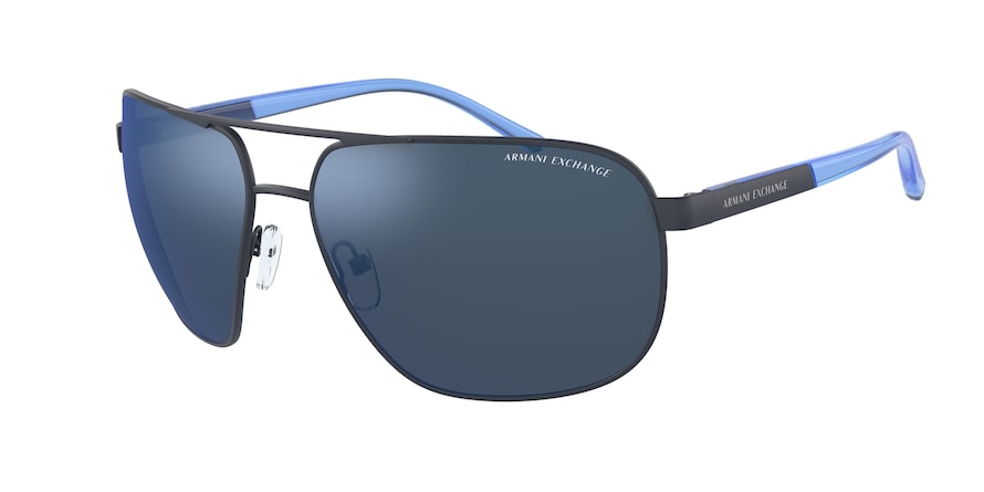 Exchange Armani AX2040S Pilot Sunglasses  609955-MATTE BLUE 64-15-125 - Color Map blue