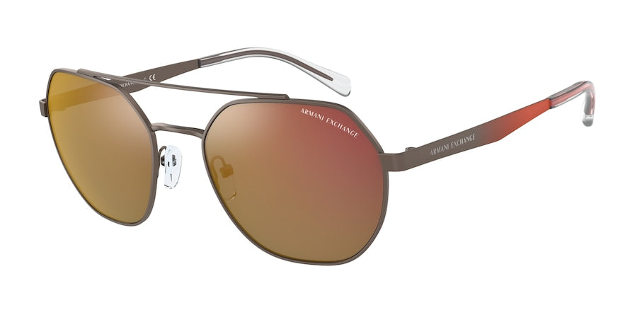 Exchange Armani AX2041S Pilot Sunglasses  60016Q-MATTE BROWN 56-20-145 - Color Map brown