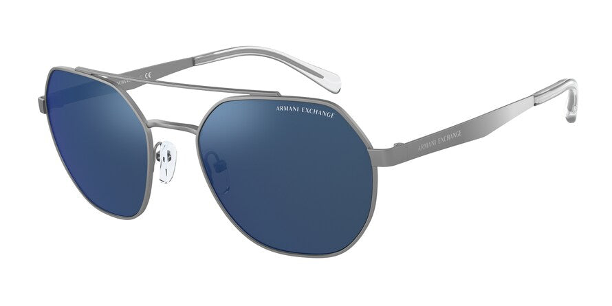 Exchange Armani AX2041S Pilot Sunglasses  600355-MATTE GUNMETAL 56-20-145 - Color Map gunmetal