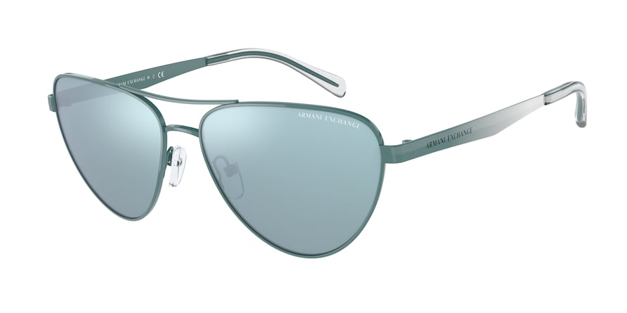 Exchange Armani AX2042S Pilot Sunglasses  60346J-SHINY LIGHT BLUE 57-15-140 - Color Map light blue