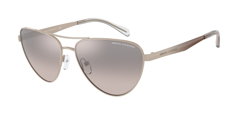 Exchange Armani AX2042S Pilot Sunglasses  610859-SHINY TUNDRA 57-15-140 - Color Map brown
