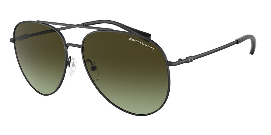 Exchange Armani AX2043S Pilot Sunglasses  6000E8-MATTE BLACK 62-15-145 - Color Map black