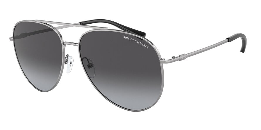 Exchange Armani AX2043S Pilot Sunglasses  60038G-SHINY GUNMETAL 59-15-140 - Color Map gunmetal