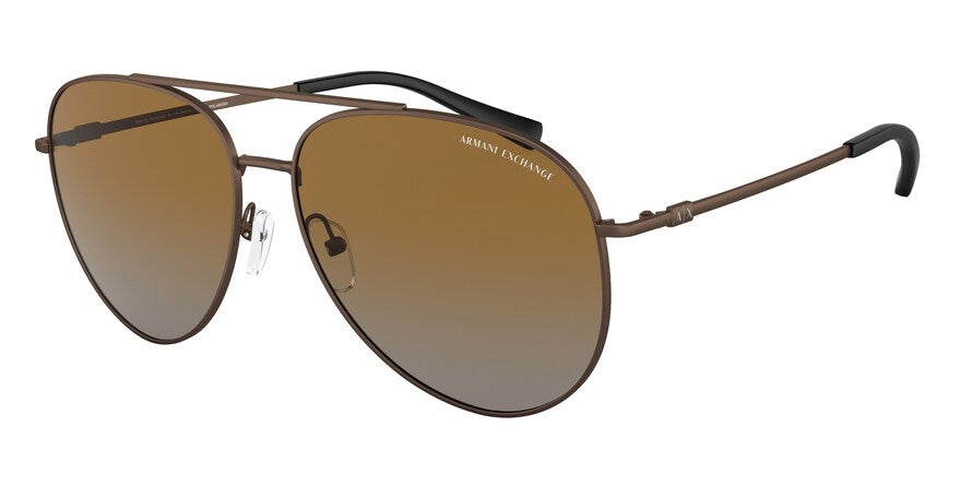 Exchange Armani AX2043S Pilot Sunglasses  6115T5-MATTE BROWN 62-15-145 - Color Map brown