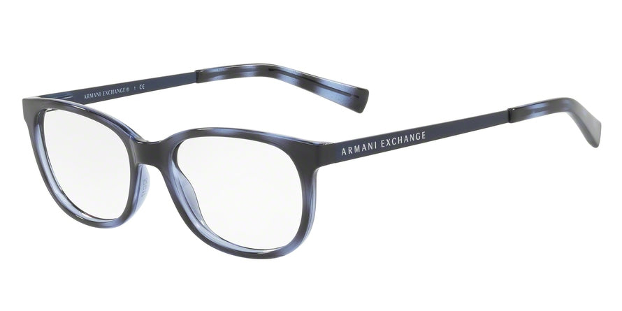 Exchange Armani AX3005 Square Eyeglasses  8206-HAVANA BLUE TWILIGHT 52-17-145 - Color Map blue