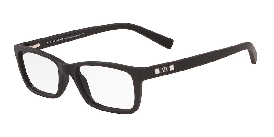 Exchange Armani AX3007 Rectangle Eyeglasses  8325-MATTE BLACK 53-17-145 - Color Map black