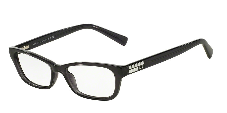Exchange Armani AX3008 Rectangle Eyeglasses  8005-BLACK TRANSPARENT 49-15-135 - Color Map black