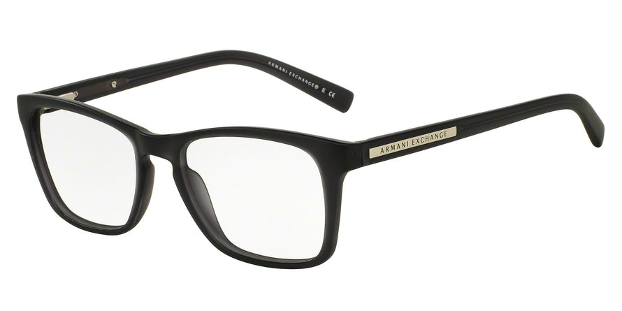Exchange Armani AX3012 Square Eyeglasses  8020-MATTE BLACK TRANSPARENT 52-16-140 - Color Map black