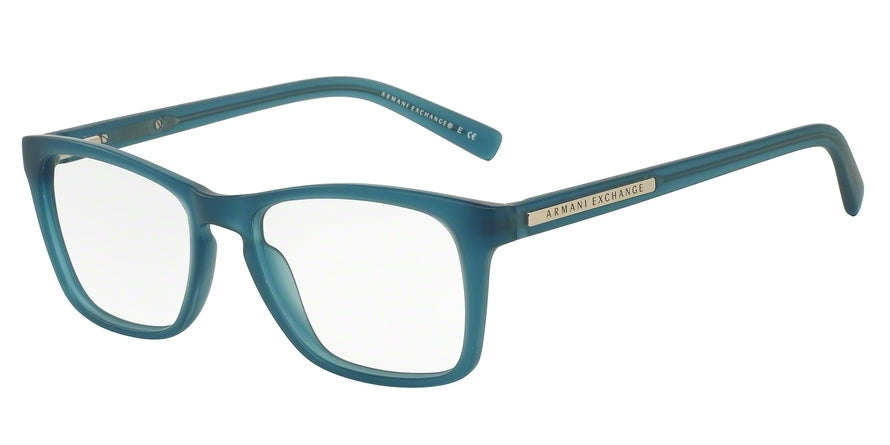 Exchange Armani AX3012 Square Eyeglasses  8084-MATTE OCEAN TEAL MILKY 52-16-140 - Color Map blue