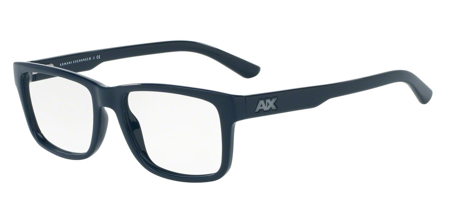 Exchange Armani AX3016 Square Eyeglasses  8177-SHINY BLUE 53-17-145 - Color Map blue