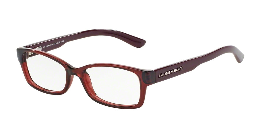 Exchange Armani AX3017 Butterfly Eyeglasses  8118-GLOSSY BURGUNDY TRANSPARENT 52-16-135 - Color Map bordeaux