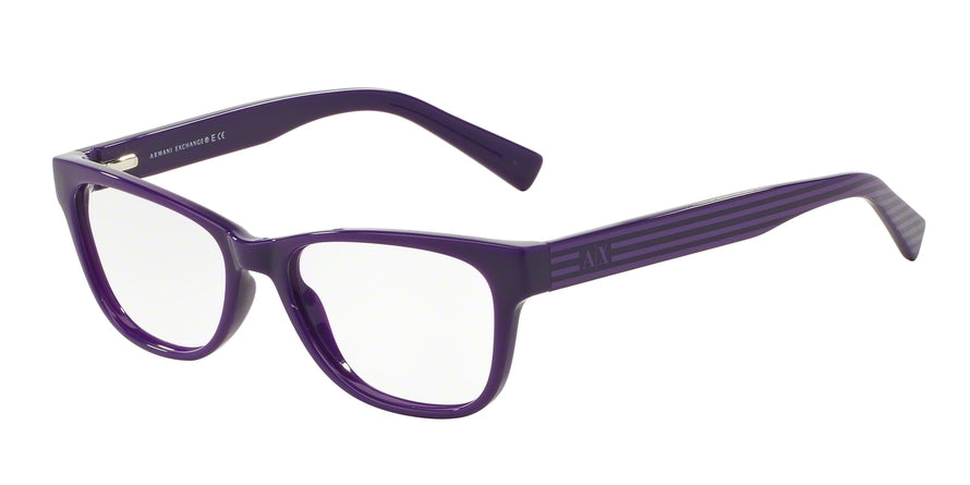 Exchange Armani AX3020F Rectangle Eyeglasses  8151-DK PURPLE /DK PURP GRP STRIPE 54-16-135 - Color Map violet