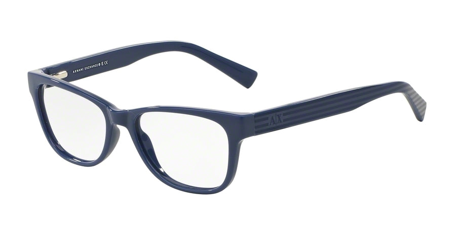 Exchange Armani AX3020 Rectangle Eyeglasses  8152-BLUE/BLUE LIGHT BLUE STRIPE 52-16-135 - Color Map blue
