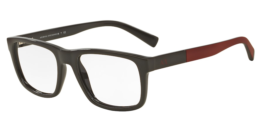 Exchange Armani AX3025F Square Eyeglasses  8176-OLIVE 53-18-140 - Color Map grey