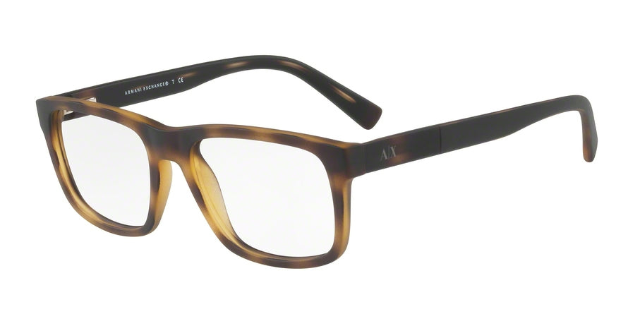 Exchange Armani AX3025 Square Eyeglasses  8029-MATTE HAVANA 53-18-140 - Color Map havana