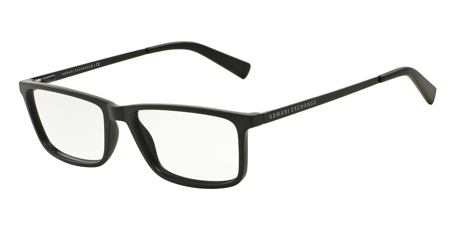 Exchange Armani AX3027F Rectangle Eyeglasses  8078-MATTE BLACK 55-16-140 - Color Map black