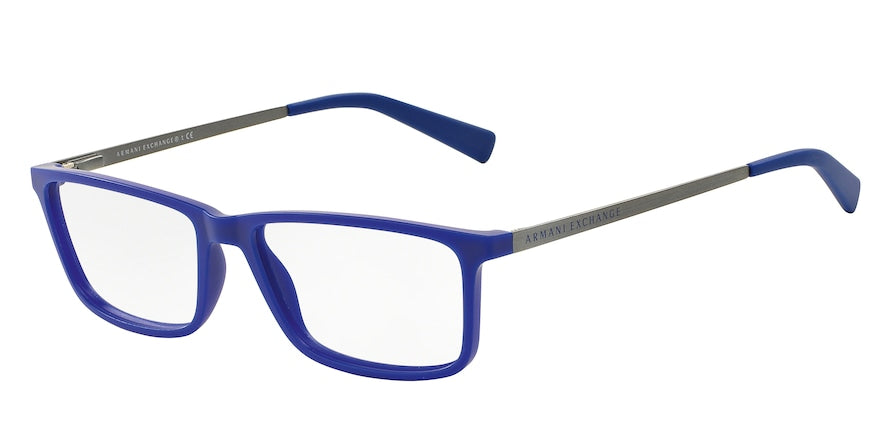 Exchange Armani AX3027F Rectangle Eyeglasses  8168-MATTE ELETTRIC BLUE 55-16-140 - Color Map blue