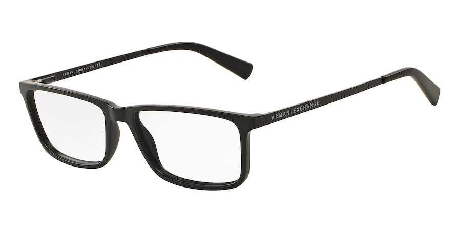 Exchange Armani AX3027 Rectangle Eyeglasses  8078-MATTE BLACK 55-16-140 - Color Map black