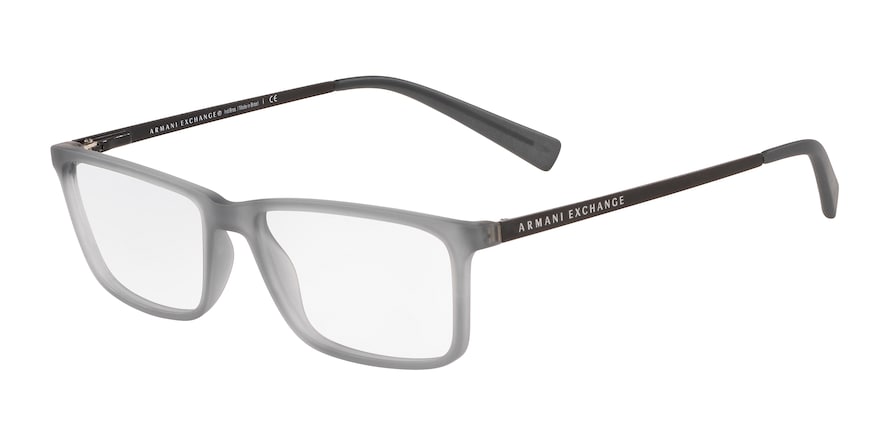 Exchange Armani AX3027 Rectangle Eyeglasses  8294-MATTE OPAL GREY 55-16-140 - Color Map grey