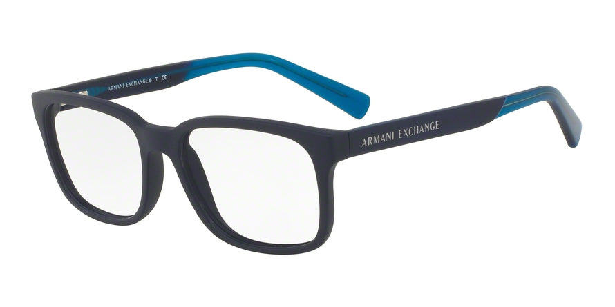 Exchange Armani AX3029F Square Eyeglasses  8183-MATTE BLUE 55-17-140 - Color Map blue