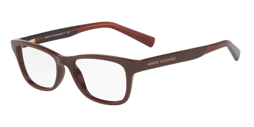Exchange Armani AX3030 Cat Eye Eyeglasses  8118-TRANSPARENT BURGUNDY 52-16-140 - Color Map bordeaux