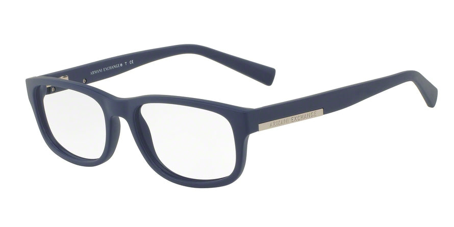 Exchange Armani AX3031F Rectangle Eyeglasses  8181-MATTE BLUE 55-17-140 - Color Map blue