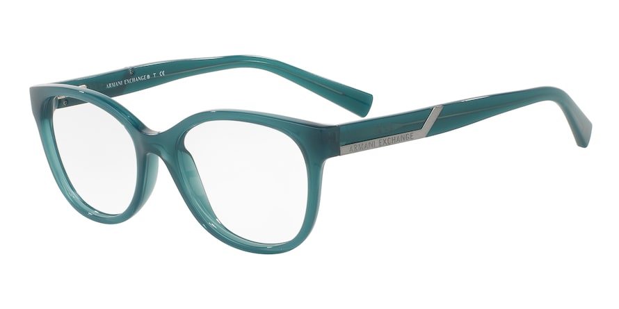 Exchange Armani AX3032F Round Eyeglasses  8190-DEEP POND MILKY 53-17-140 - Color Map green