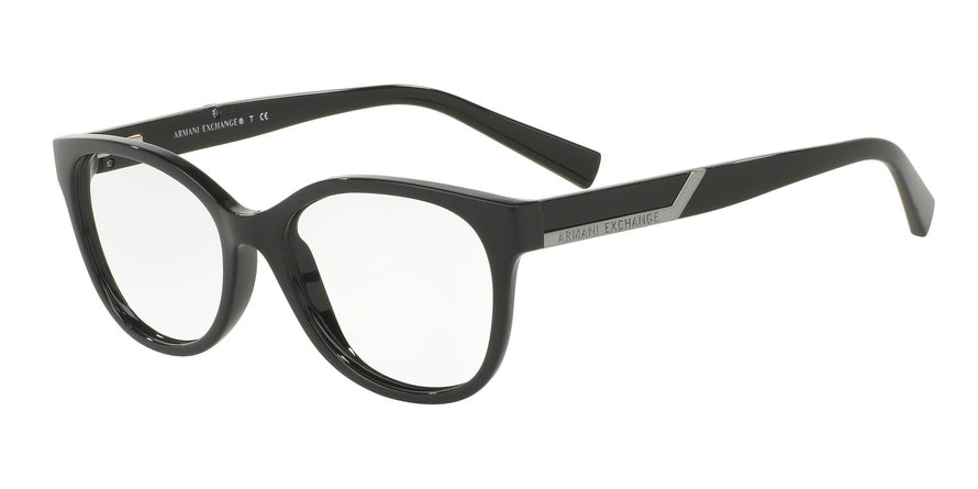 Exchange Armani AX3032 Round Eyeglasses  8158-BLACK 53-17-140 - Color Map black