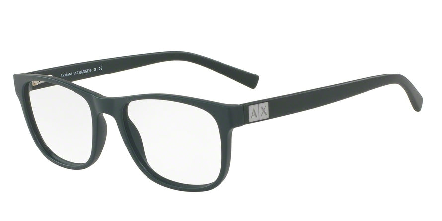 Exchange Armani AX3034F Square Eyeglasses  8196-MATTE DARK GREEN 54-18-140 - Color Map green