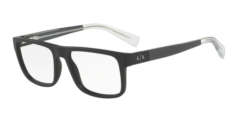 Exchange Armani AX3035 Square Eyeglasses  8078-MATTE BLACK 54-17-140 - Color Map black