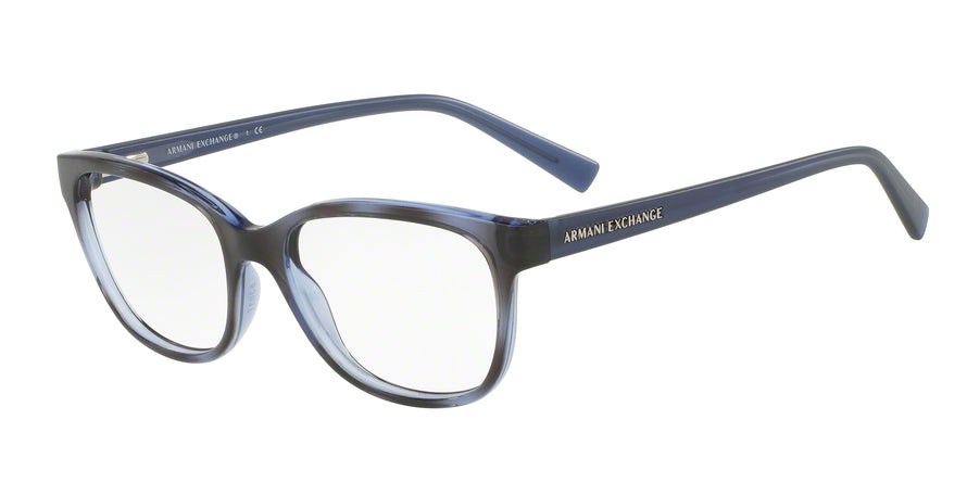 Exchange Armani AX3037 Cat Eye Eyeglasses  8206-HAVANA BLUE TWILIGHT 53-17-140 - Color Map blue