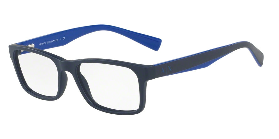 Exchange Armani AX3038F Rectangle Eyeglasses  8198-MATTE DARK BLUE 56-17-140 - Color Map blue