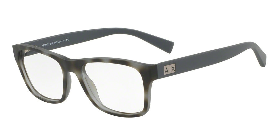 Exchange Armani AX3039F Square Eyeglasses  8203-MATTE HAVANA SMOKED PEARL 55-18-145 - Color Map grey